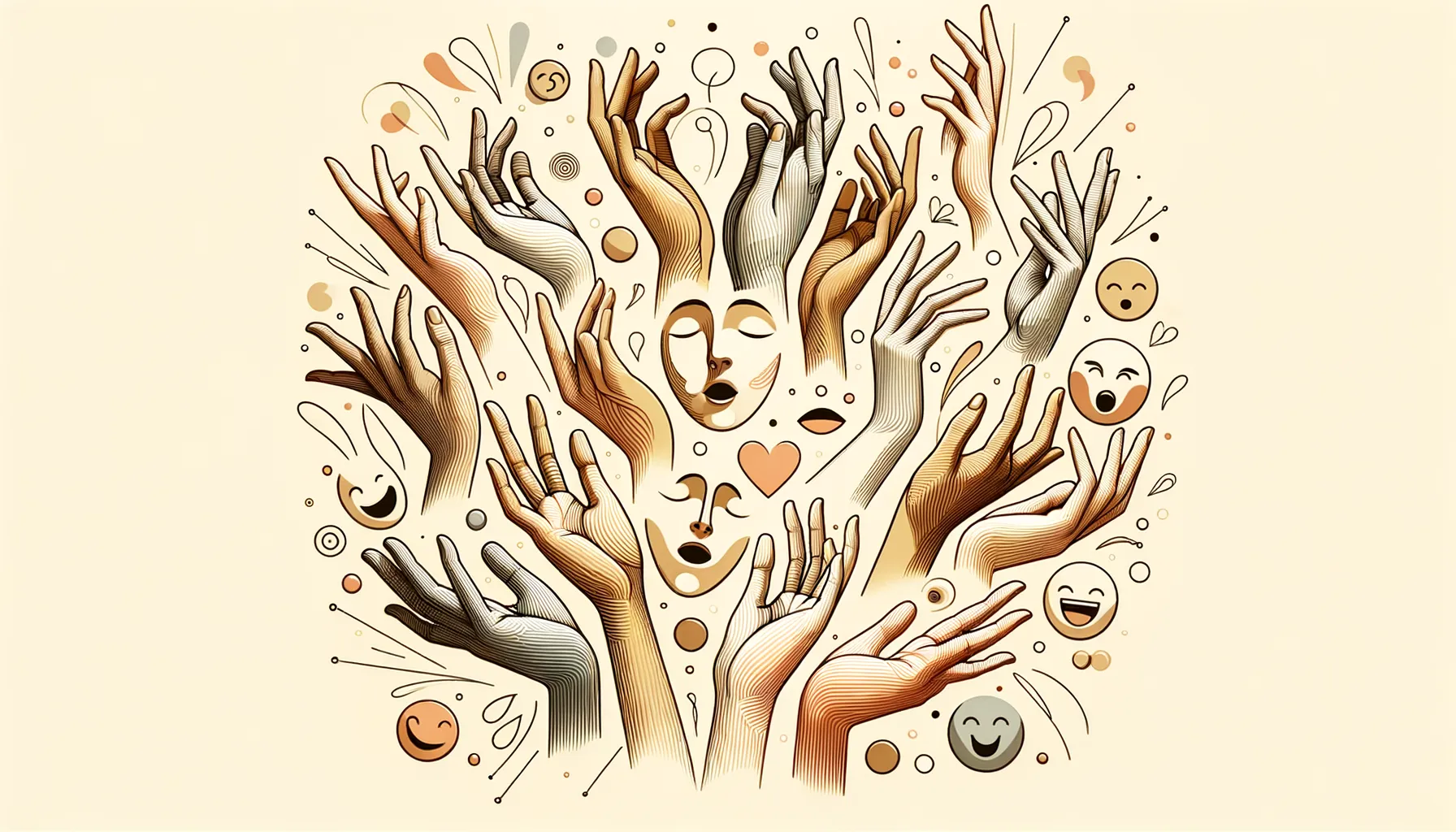 The interplay of hands and faces in this visual narrative captures the silent symphony of emotions, where each gesture resonates with the heartbeats of attraction and connection.