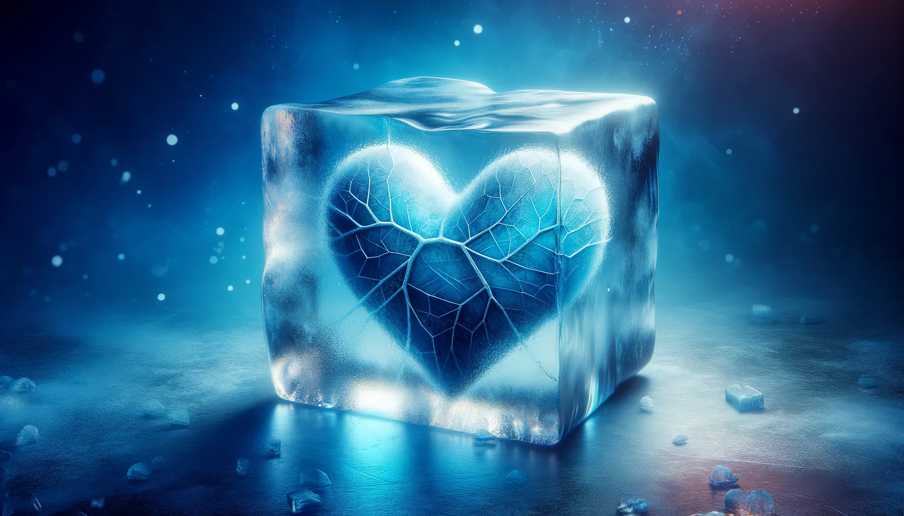 Even the coldest heart holds a glimmer of warmth, hinting at love's persistent ember awaiting the thaw of hope.
