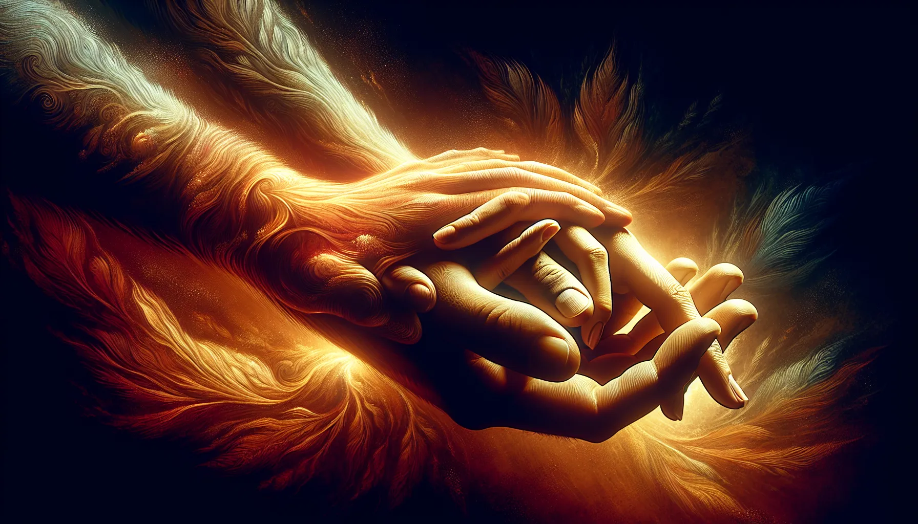 <strong>Entwined in Trust:</strong> A depiction of hands clasped together, symbolizing the unspoken promise and unwavering support that form the bedrock of a loving, trusting relationship.