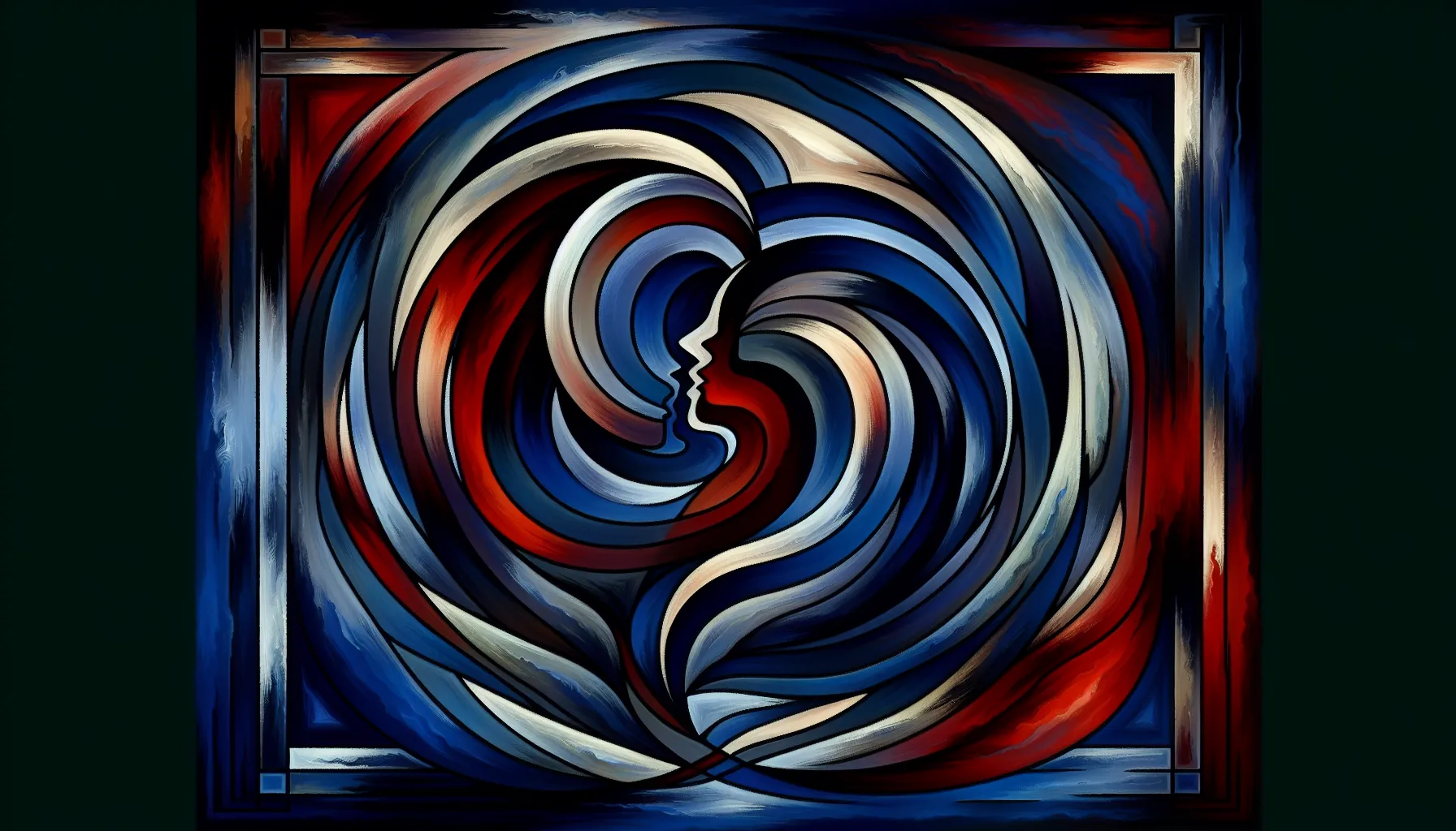 <strong>Entwined Emotions:</strong> Like the mingling shades of uncertainty and passion, this image reflects the enigmatic dance of human connection, where signals intertwine and emotions ebb and flow in the quest for understanding.