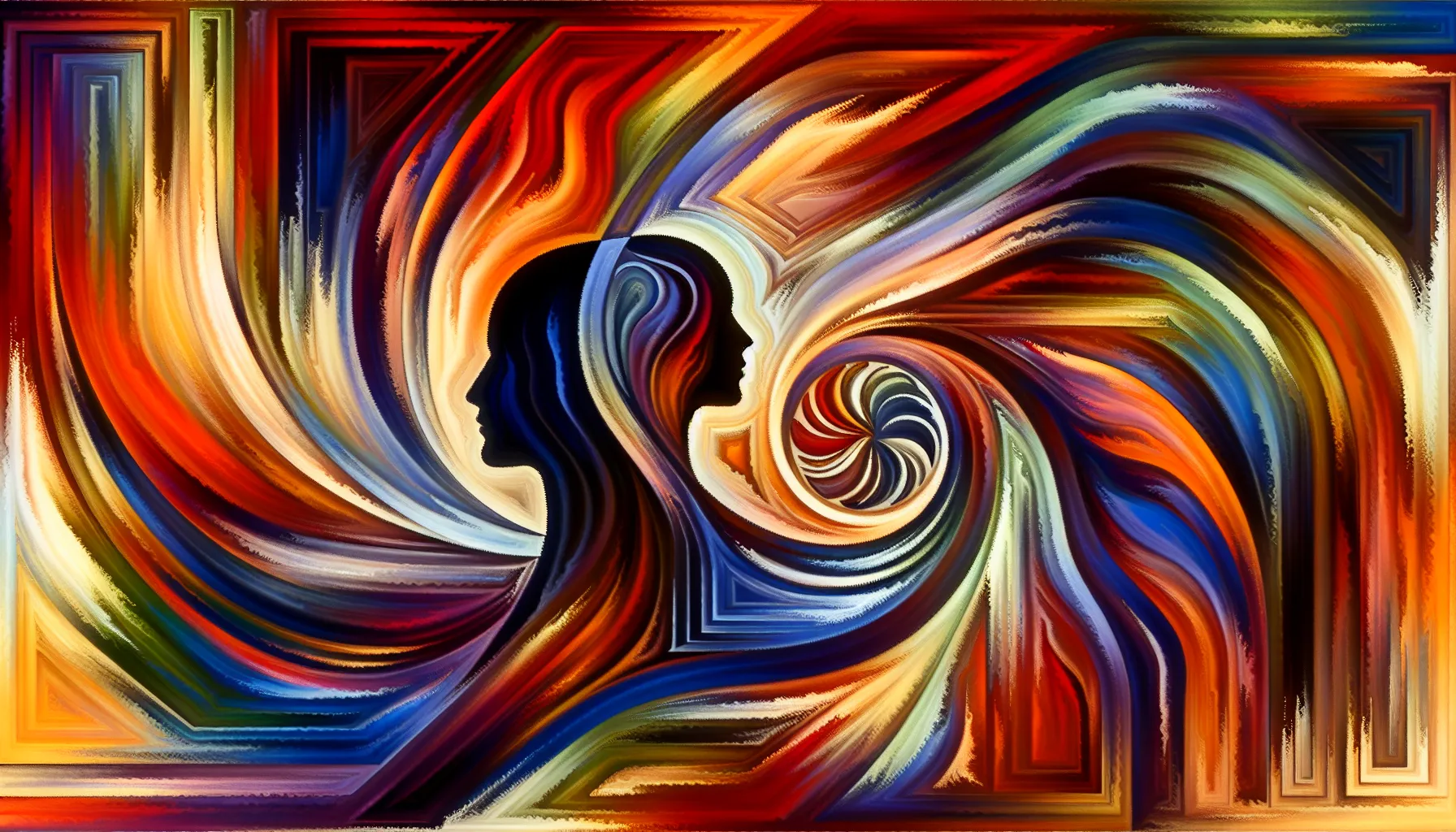 <strong>Unveiling the Essence:</strong> As silhouettes merge in a dance of colors, they represent the intricate tapestry woven from shared stories and silent understandings, the very fabric that precedes the dawn of a deeper connection.