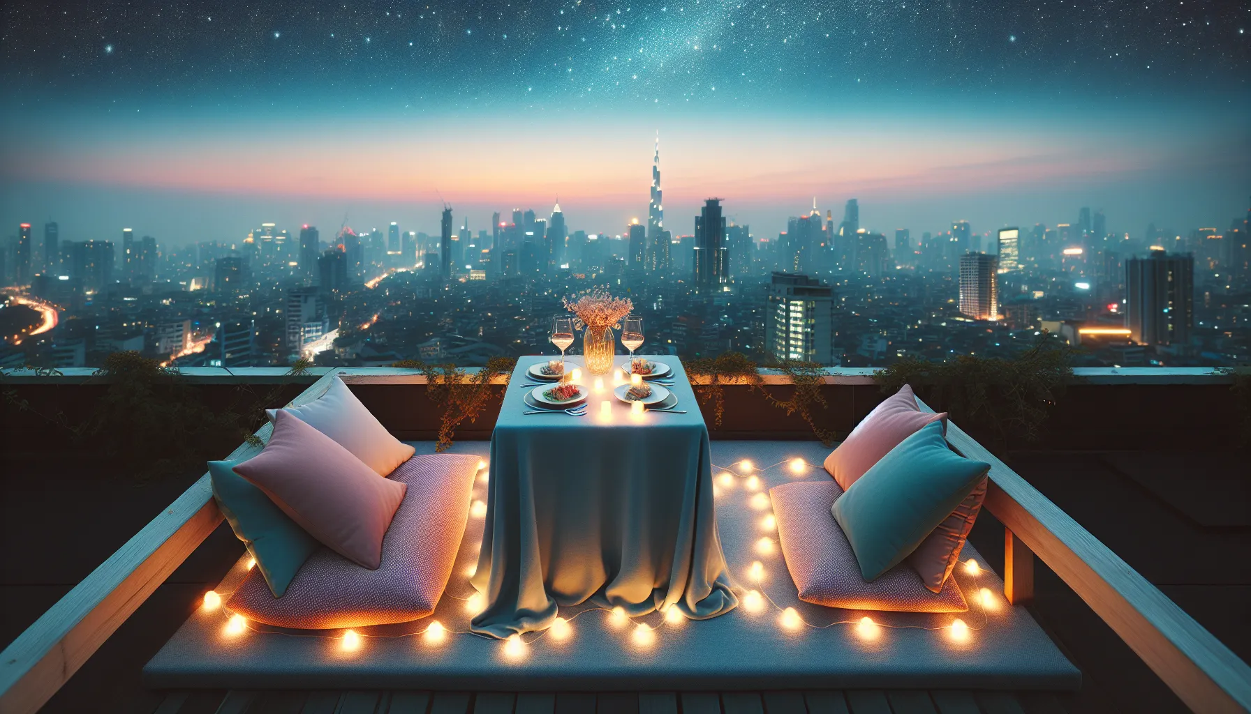 <strong>Where the city meets the stars,</strong> discover a rooftop rendezvous that turns a simple meal into an enchanting evening of connection.