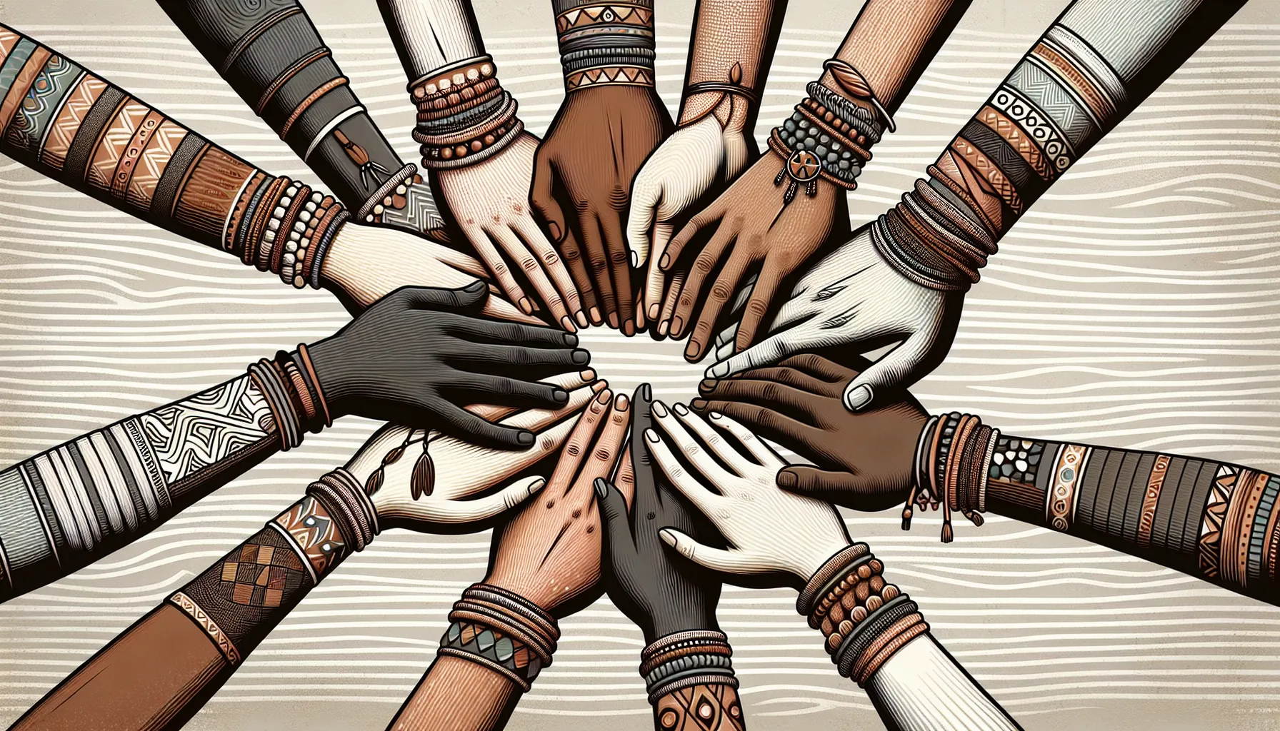 <strong>Together as Equals:</strong> This image captures the essence of modern partnership, where hands of diverse identities unite, symbolizing the depth and inclusivity of the bonds we form in today's interconnected world.