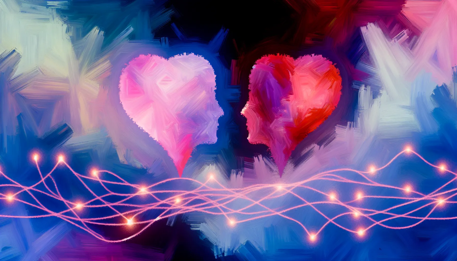 In this evocative image, the entwined threads symbolize the intricate journey of relational self-awareness, with each hue reflecting the ebbs and flows of a deepening connection. It's a visual metaphor for the transformative power of understanding and empathy in forging an unbreakable bond, resonating with those who seek to fortify their love against the trials of infidelity.