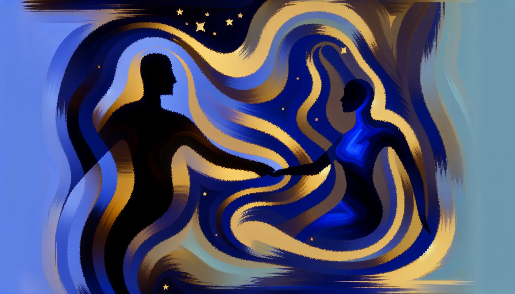 <strong>Embrace the Dance:</strong> Like two dancers in the cosmos, each step reveals the intricate choreography of connection. This image symbolizes the delicate balance in understanding the nuances of male preferences, guiding us through the celestial waltz of relationships.