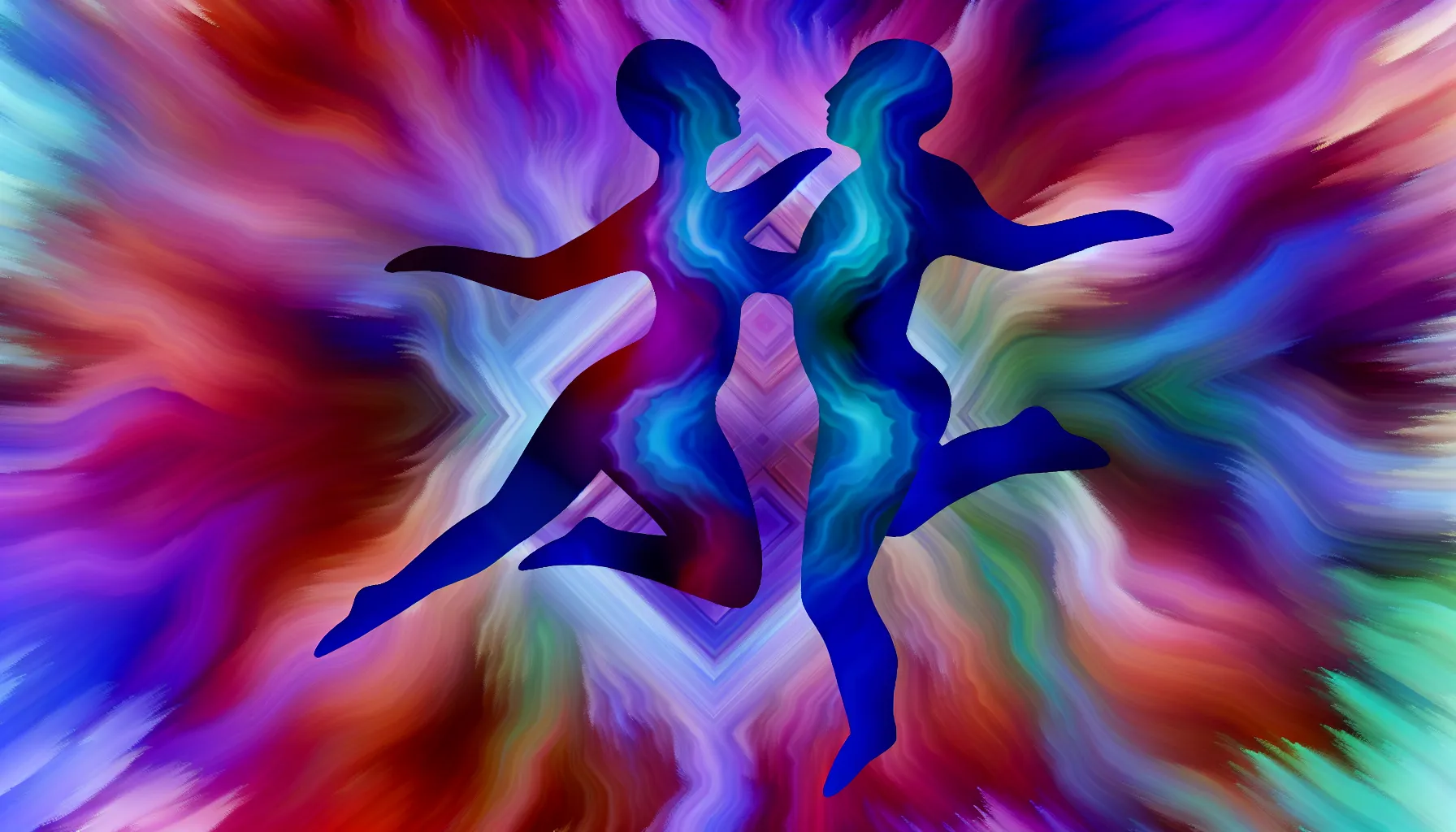 <strong>Entwined in the Dance of Desire:</strong> Two silhouettes caught in the ebb and flow of connection, embodying the spontaneous and passionate essence of NSA dating—where every encounter is a vivid brushstroke on life's ever-changing canvas.