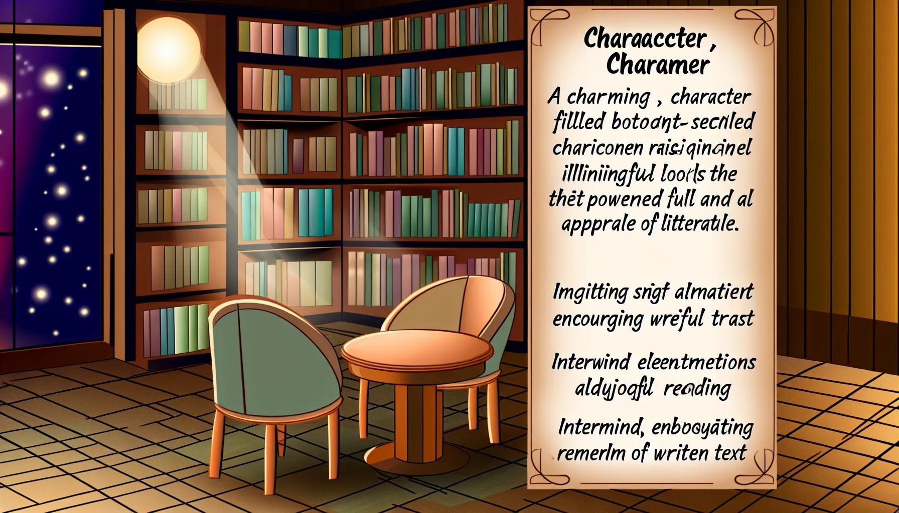 <strong>A Sanctuary of Stories:</strong> Nestled among the tomes of wisdom and whimsy, this intimate corner beckons souls seeking solace in the silent dialogue of literature—a place where hearts are quietly entwined in the embrace of shared narratives.