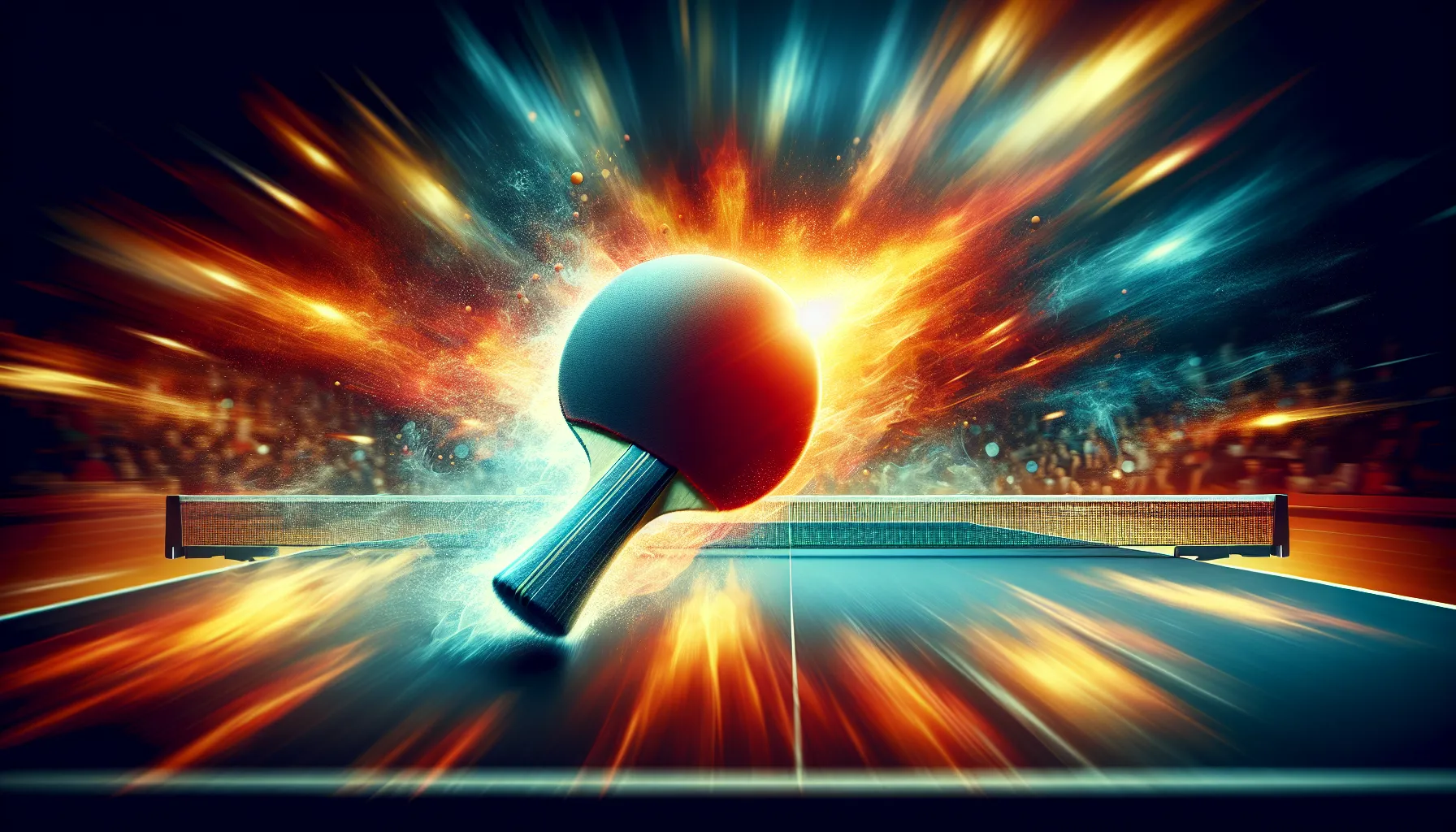 A ping-pong ball captured mid-flight, symbolizing the speed and spirit of US table tennis competitions.