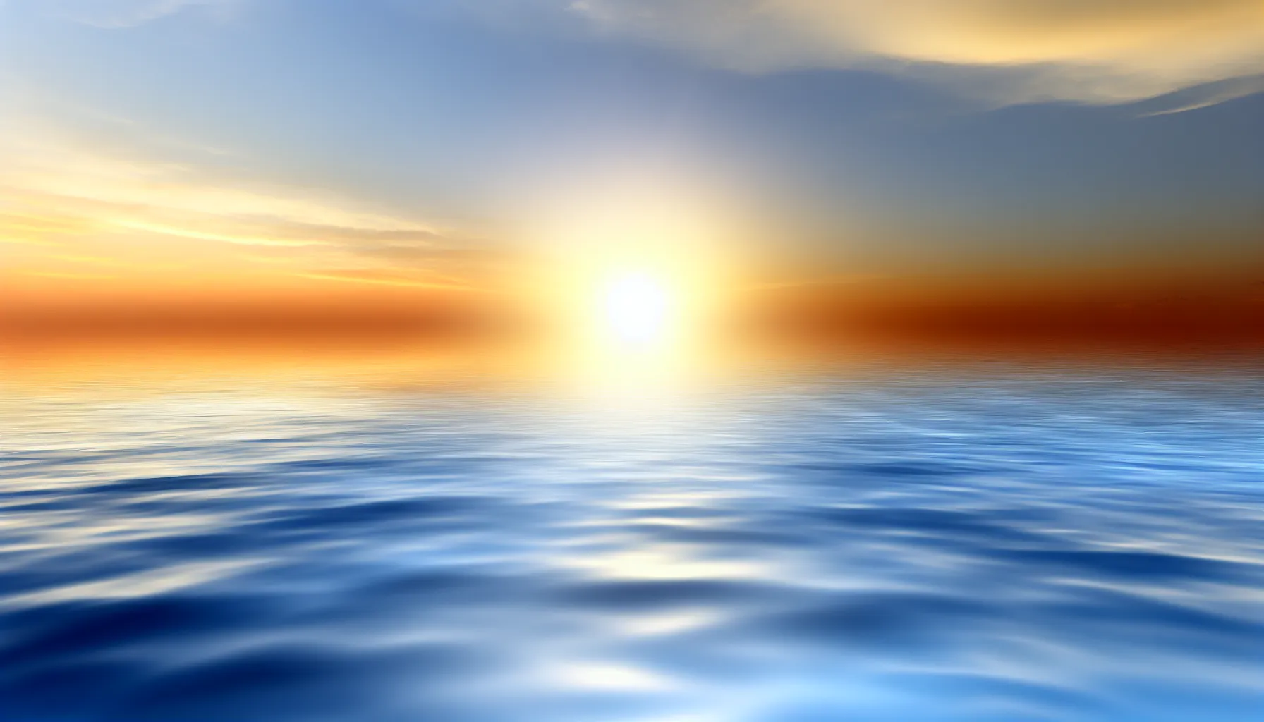 Optimistic sunrise over a calm sea