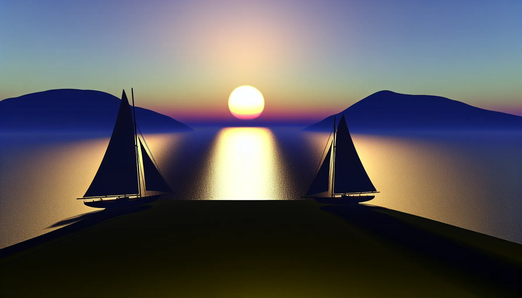 Sailboats at dawn symbolizing new beginnings