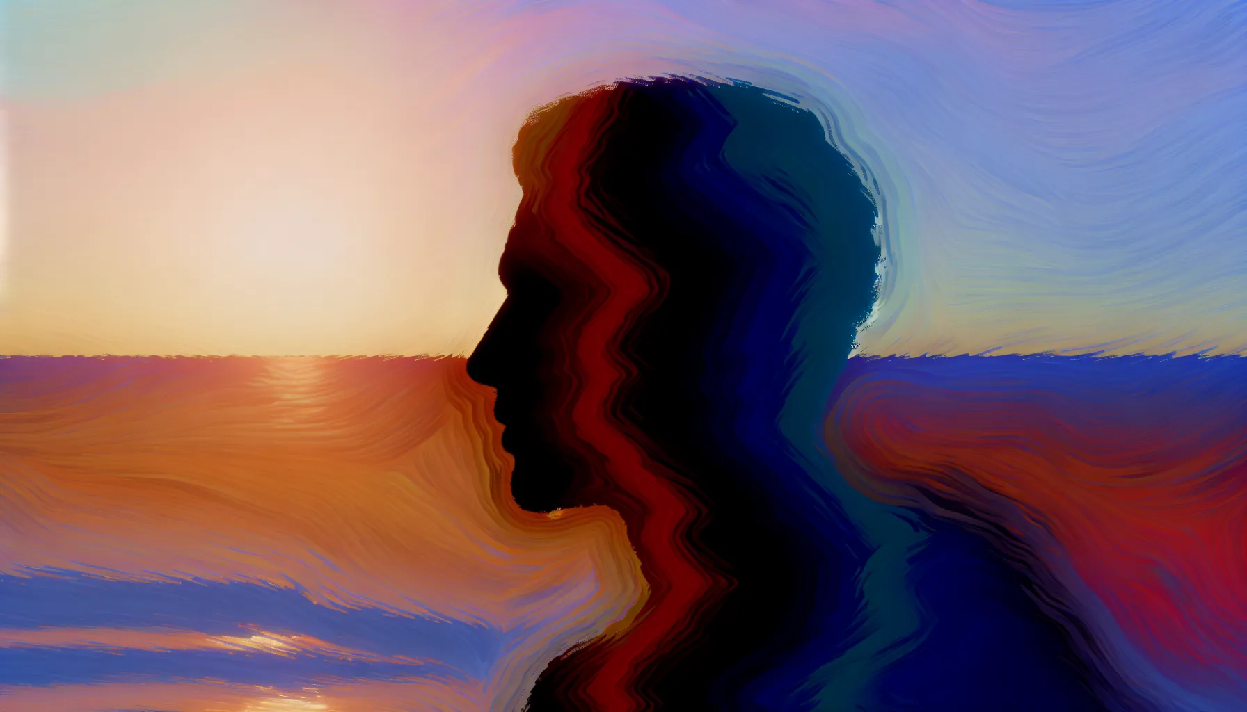 Silhouette of a man gazing into the horizon