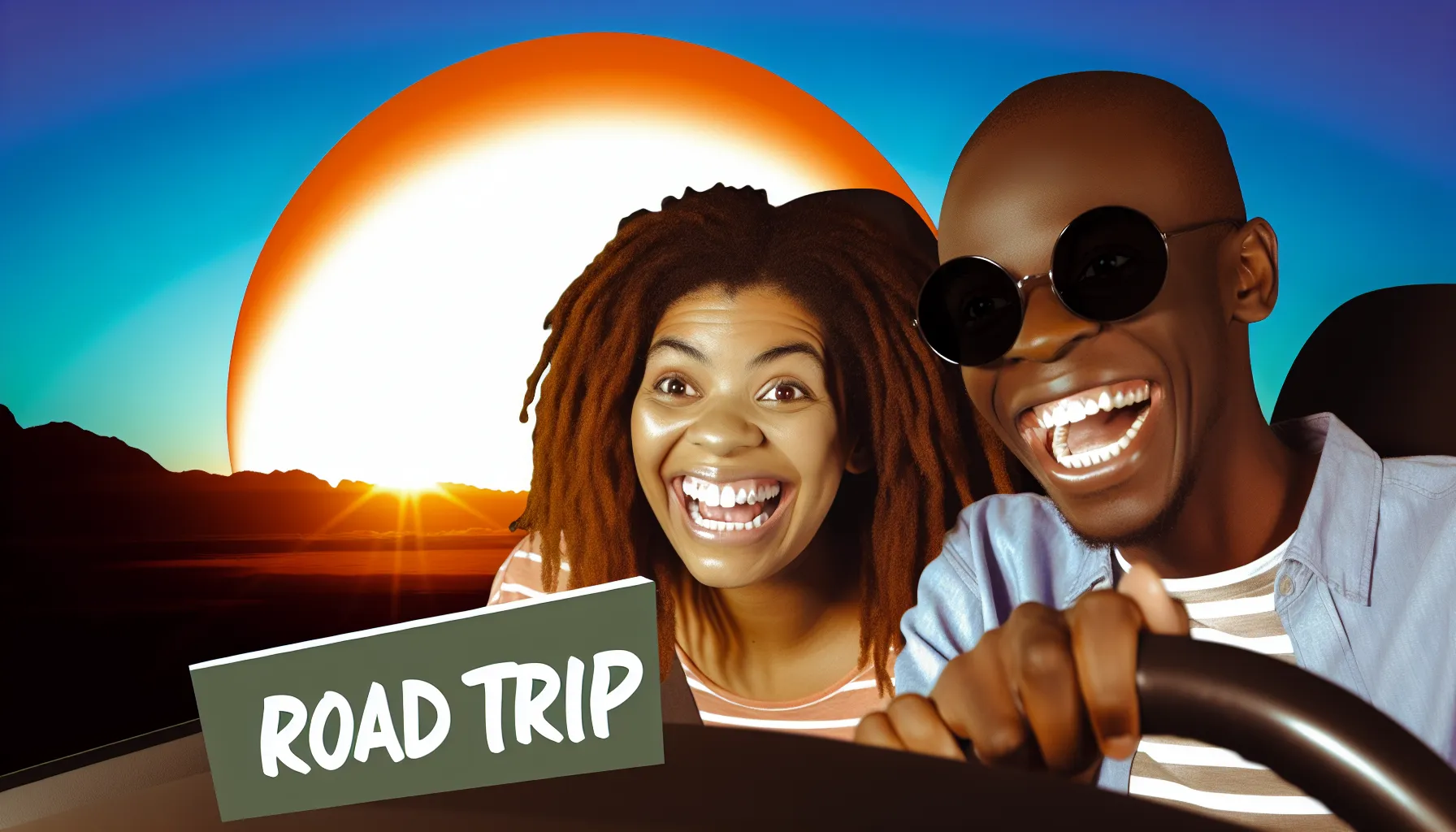 Couple on a road trip, embracing the joy of discovery