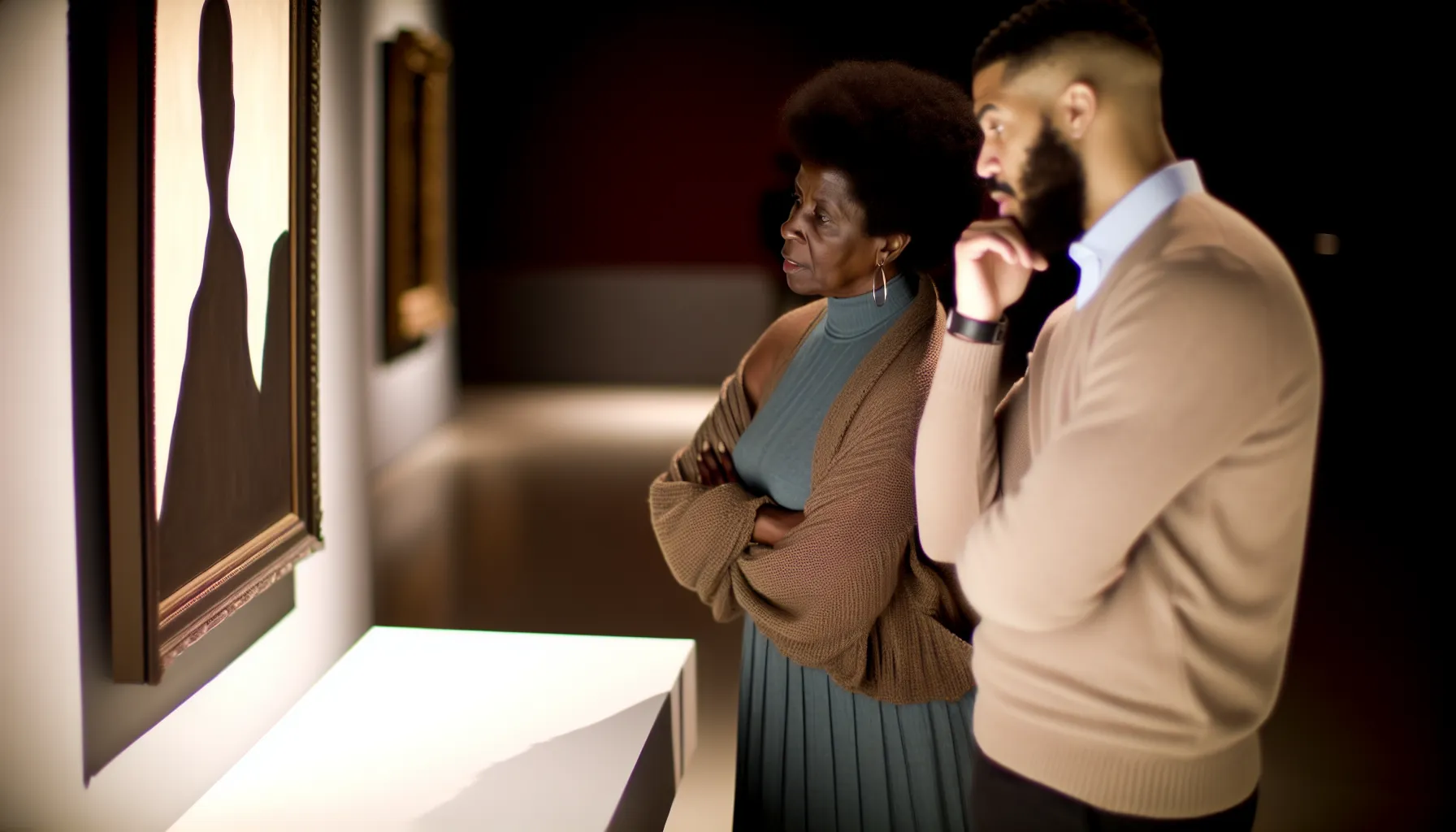 couple viewing art in museum