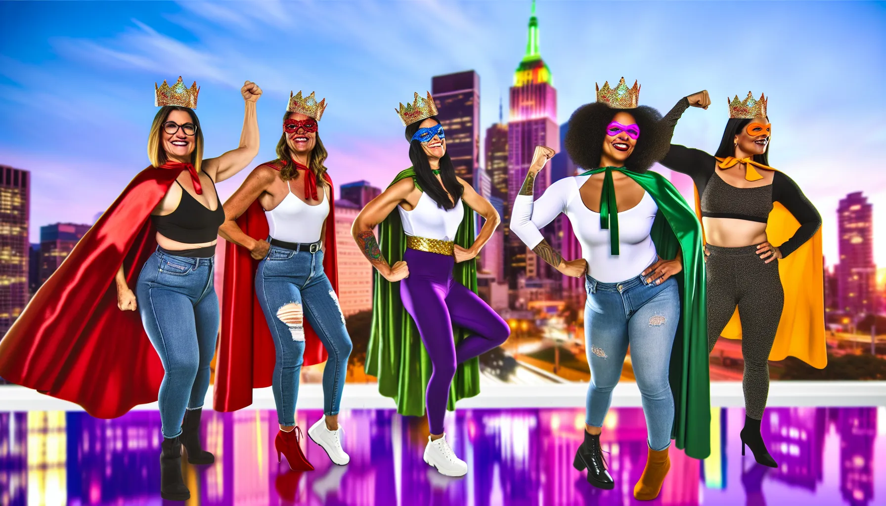 Diverse superheroines representing high-value women traits