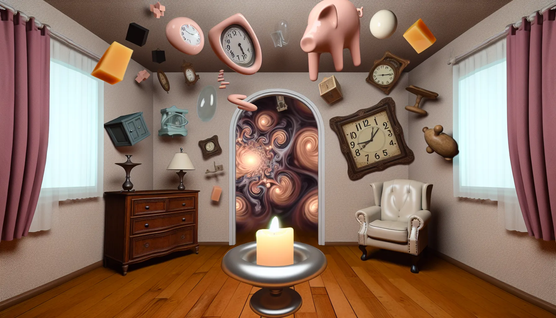 Surreal room depicting effects of psychological manipulation