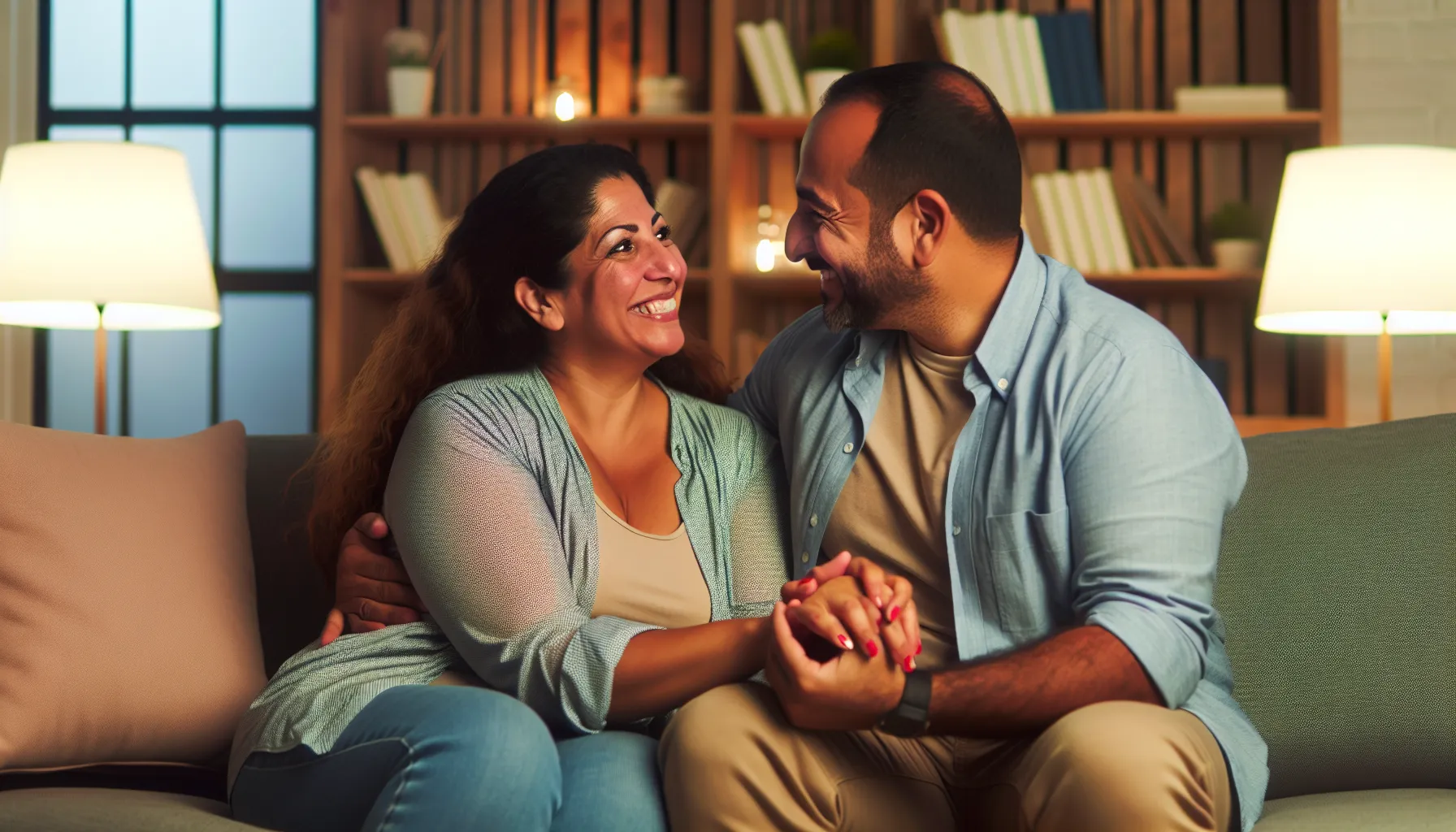 Couple sharing an intimate moment, illustrating emotional connection and trust