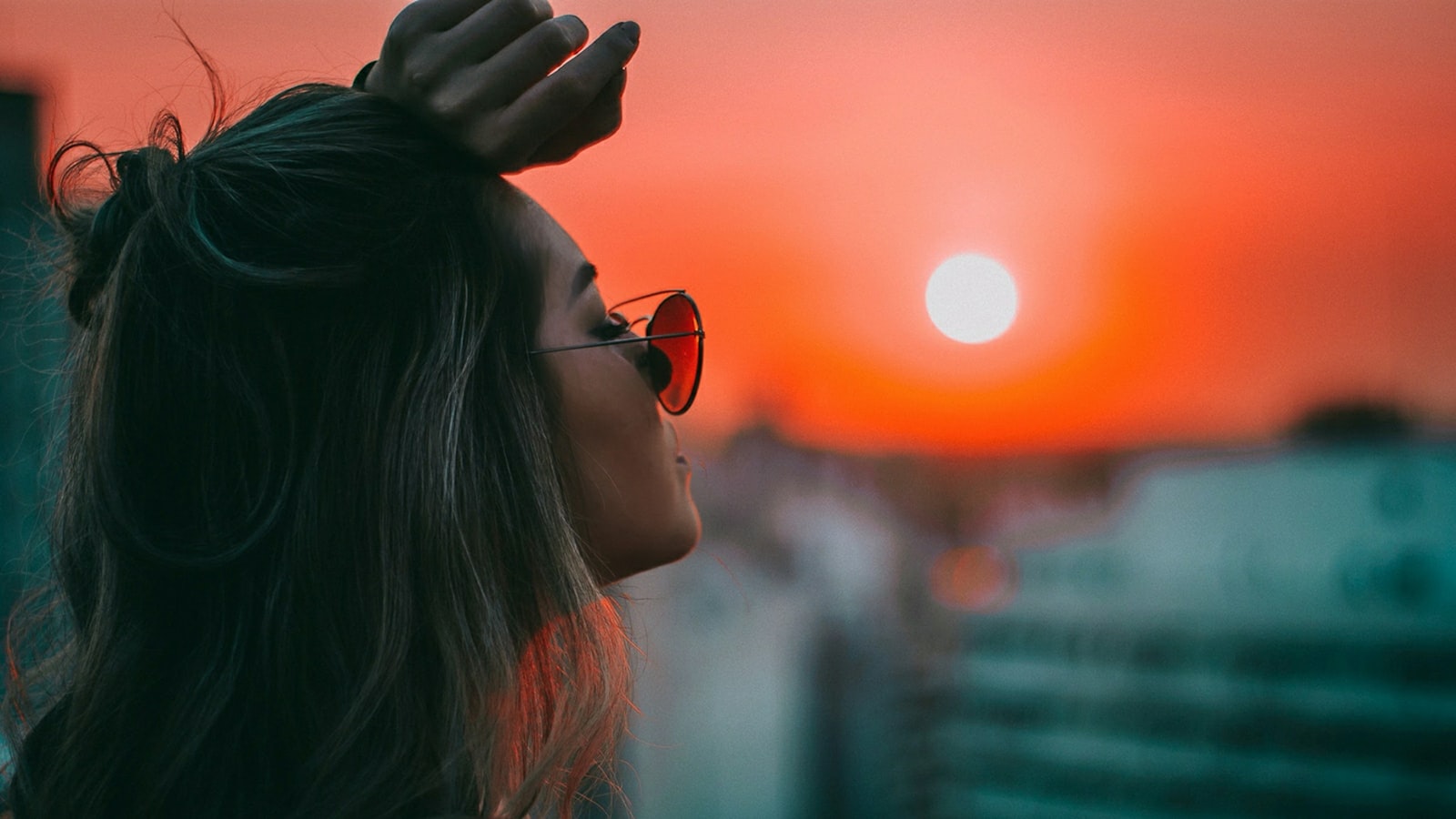 woman,sunset